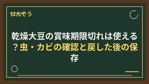 乾燥大豆の賞味期限切れは使える？虫・カビの確認と戻した後の保存